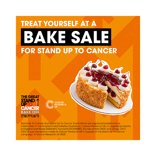 Stand Up To Cancer bake sale social asset.
