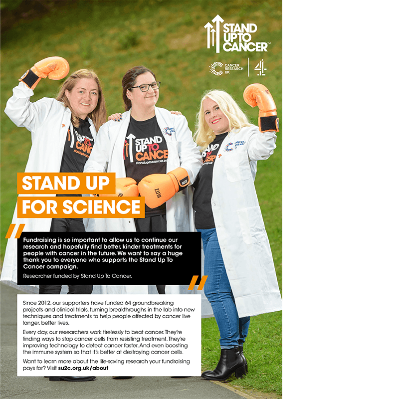 Sweat challenge fundraising pack page thumbnail - Stand Up To Cancer poster.