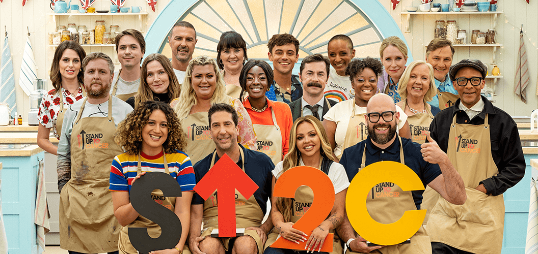The celebrity contestants for The Great Stand Up To Cancer Bake Off 2023.