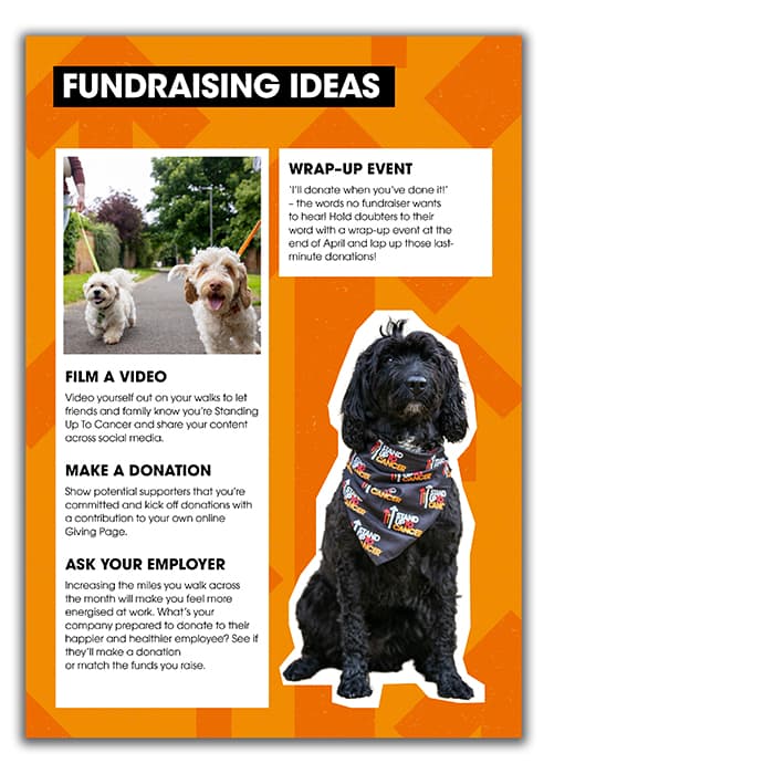 SU2C April Walkies Challenge fundraising pack thumbnail page 4.