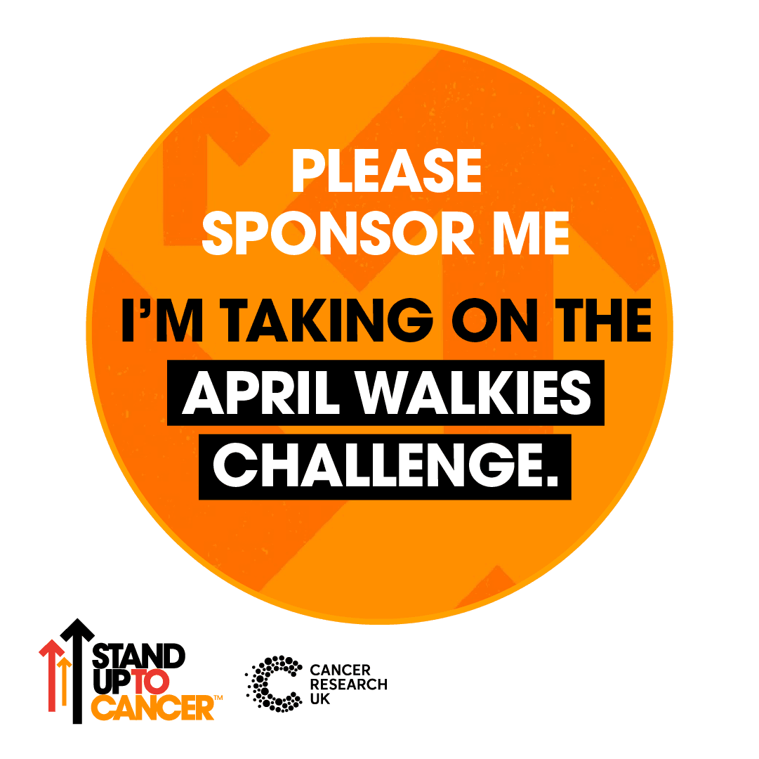 Please sponsor me I'm taking on the April walkies challenge.