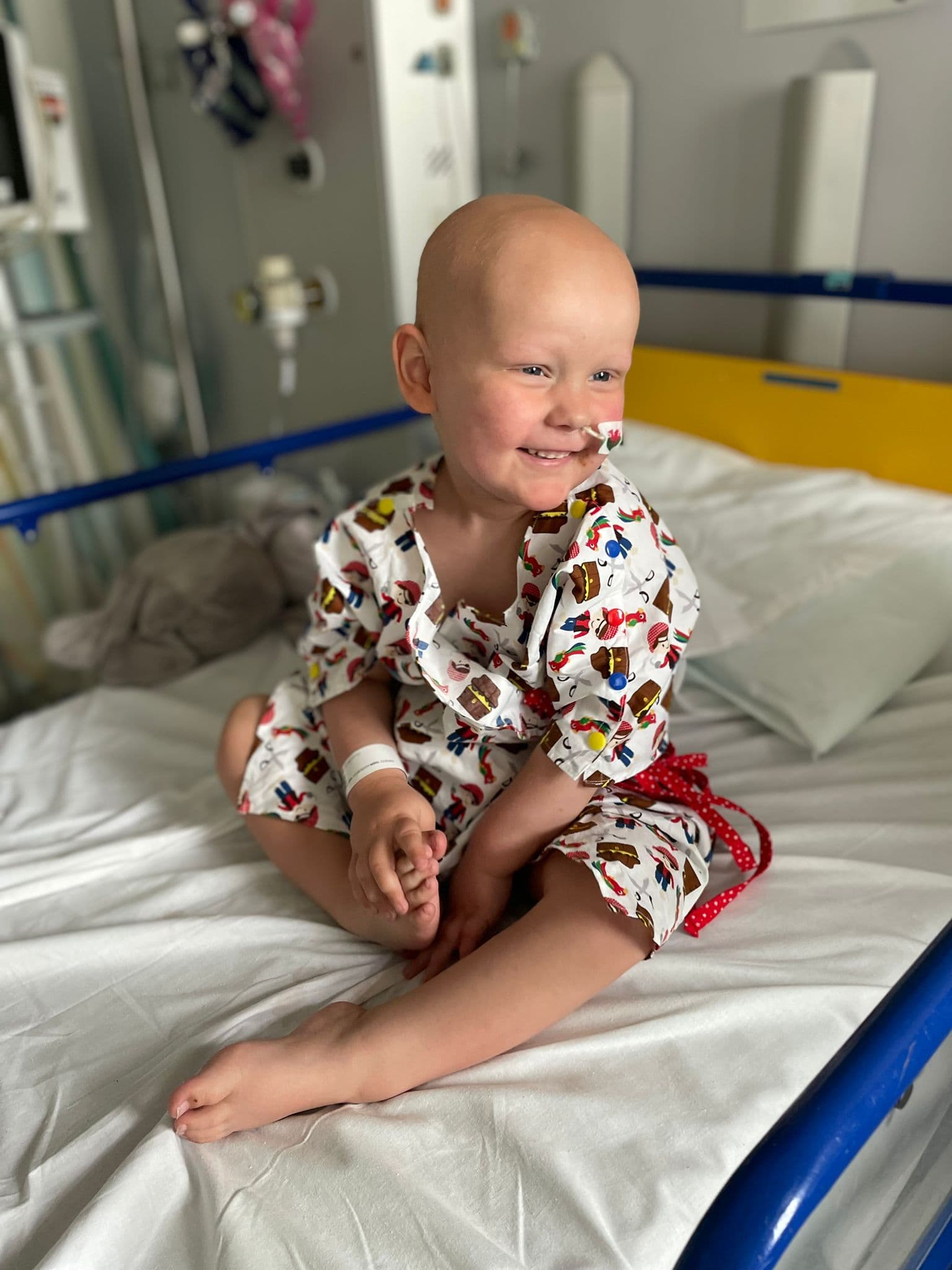 Image of Morgan in hospital.