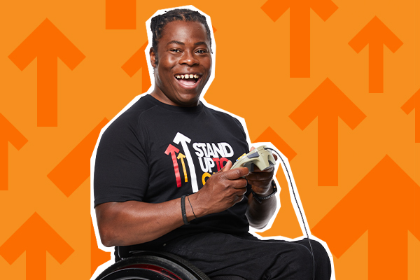 Ade Adepitan Stand Up To Cancer Stream Team