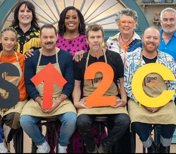 Cast of celebrity great british bake off for this week with the judges