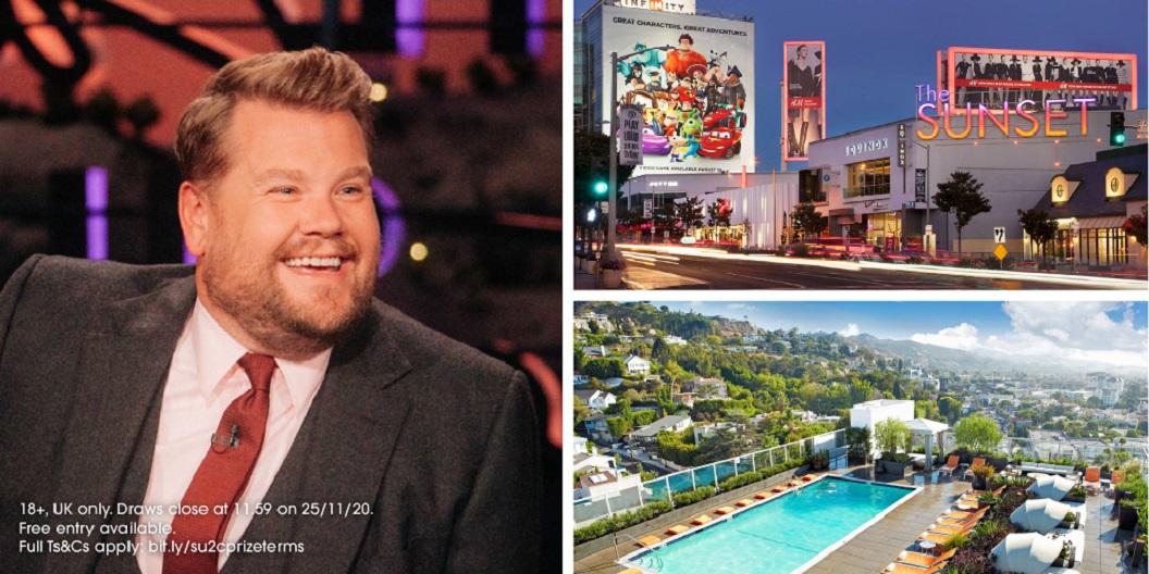 James Corden at the Late Late Show and the Andaz West Hollywood hotel rooftop pool