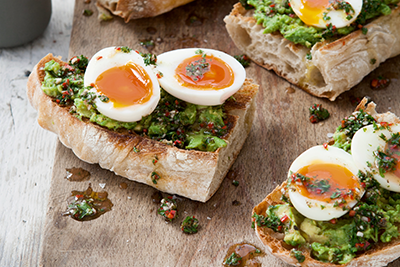  Rosemary Shrager’s Soft-Boiled Eggs with Chimichurri and Avocado