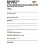 Pop-up Shop Business Plan
