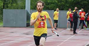 A sprintathon relay runner