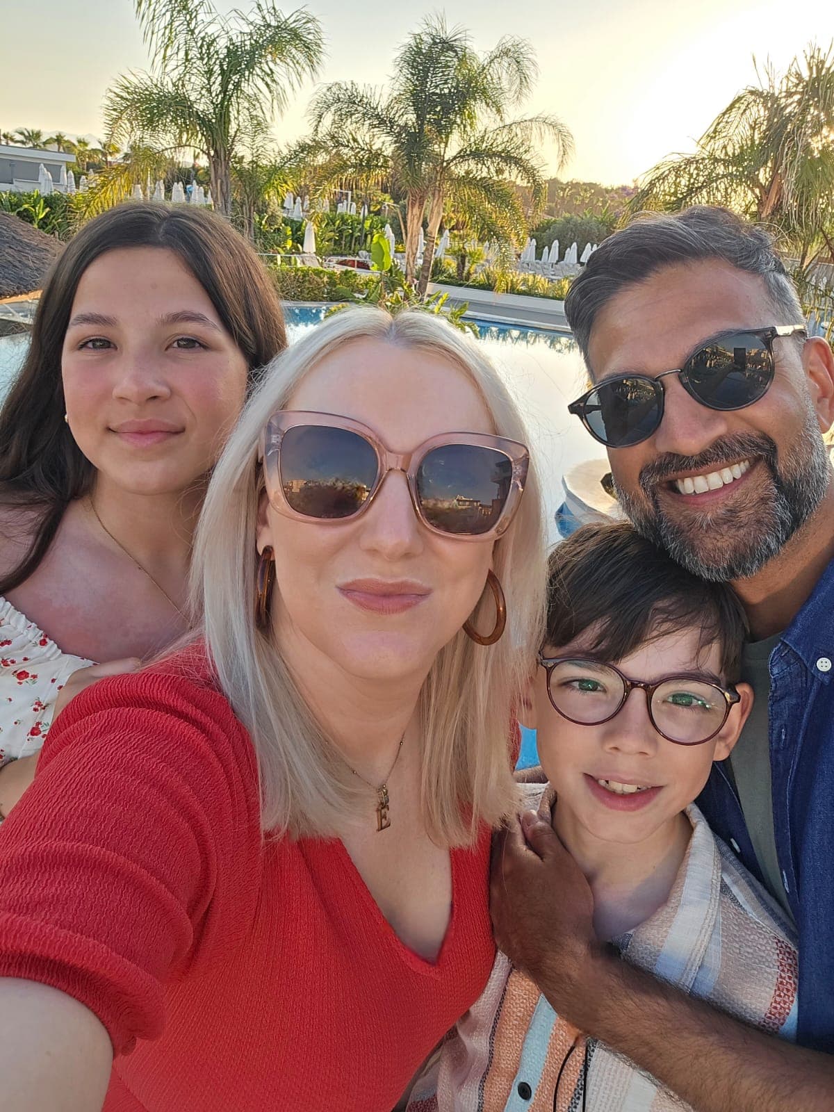 Umesh with his family on holiday.